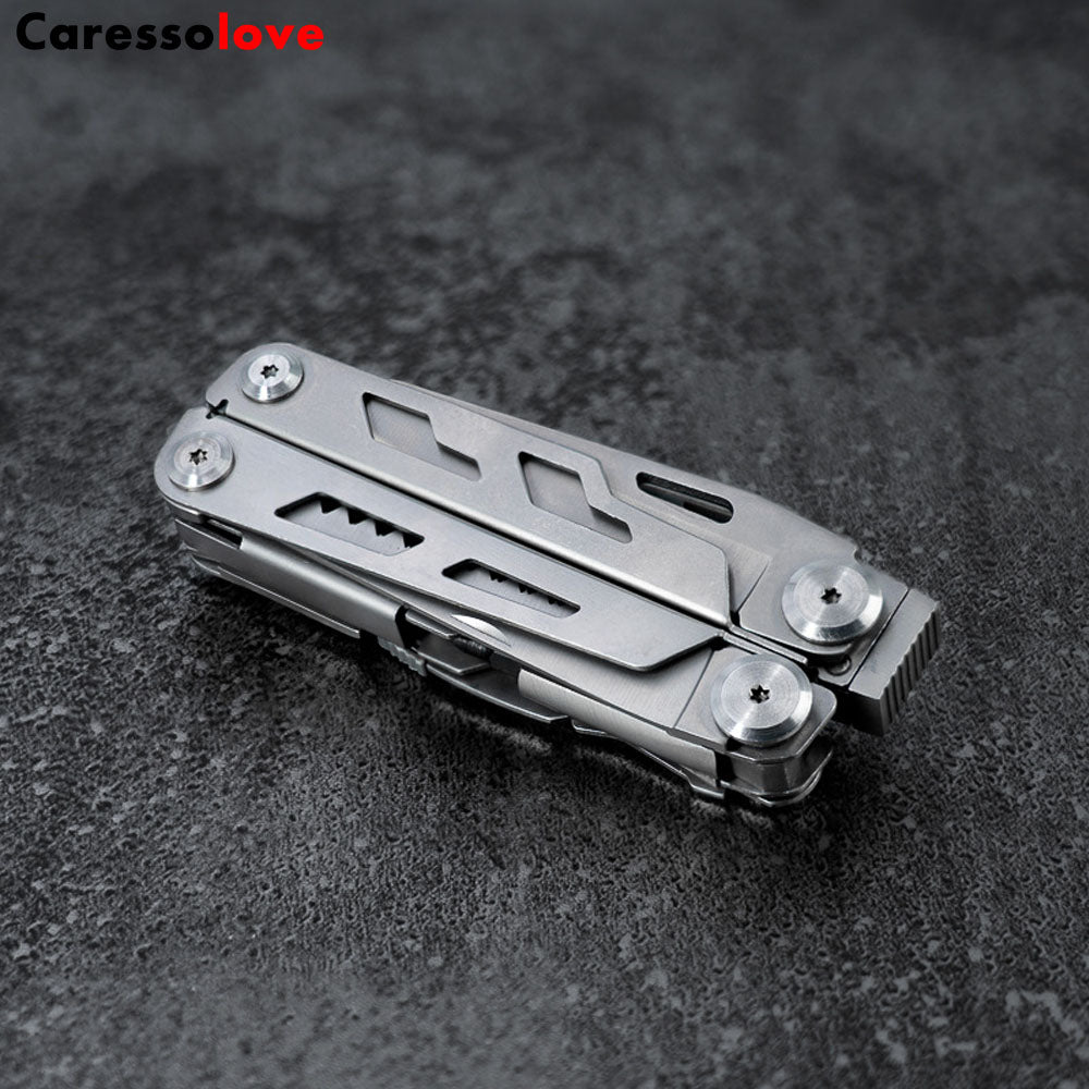 Caressolove EDC Outdoor Survival Gear Multi Tool Pliers, 14-In-1 Stainless Steel Multitool Tactical Knives For Men, Multifunctional Pincers For Camping Travel Hiking