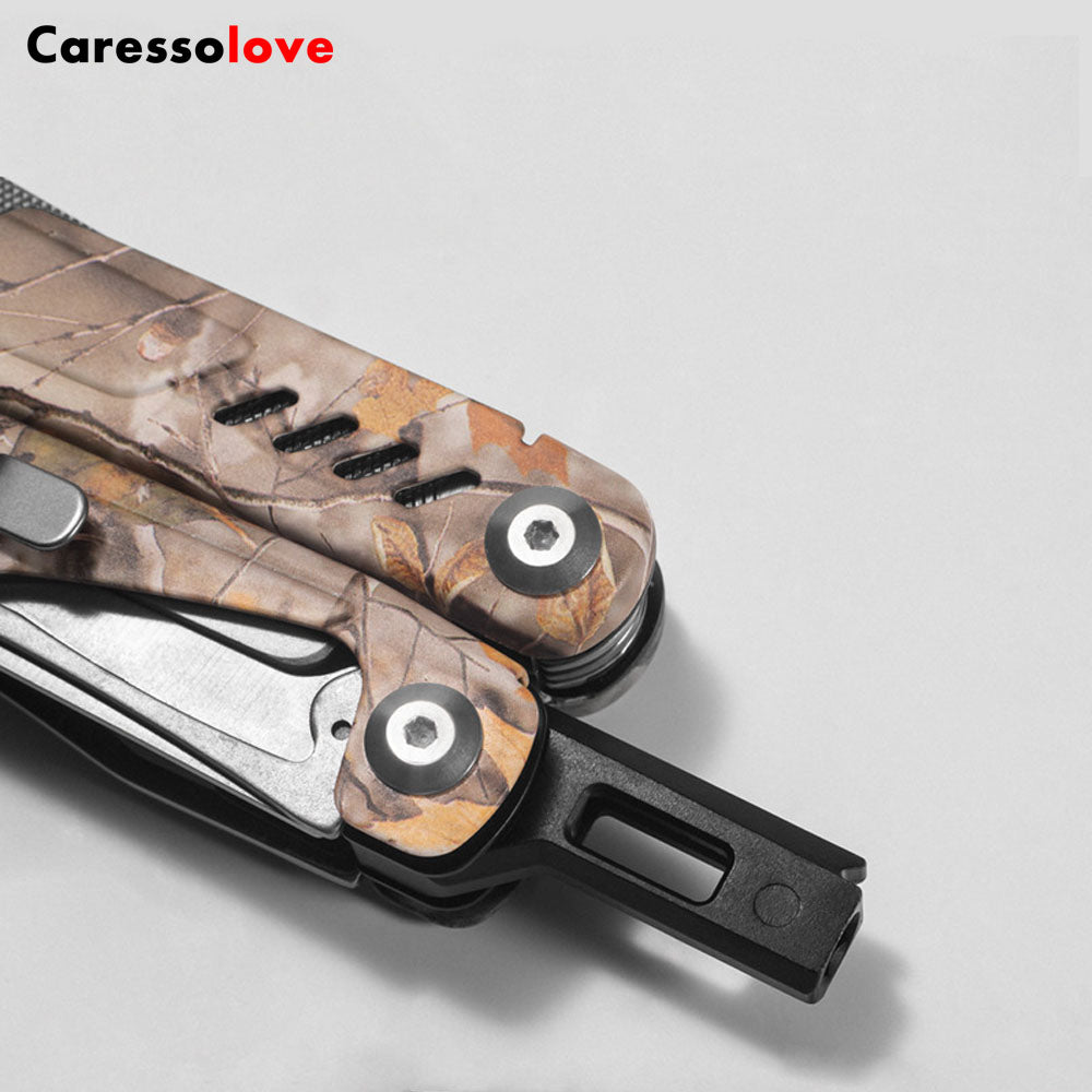 Caressolove Multifunctional Pliers Outdoor Folding Needle Nose Pliers Stainless Steel Multifunctional Tool Pliers With Nylon Sheath