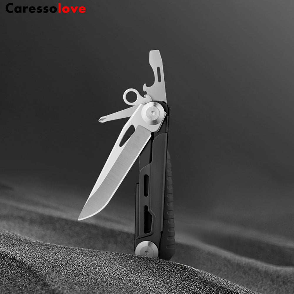 Caressolove Multi Tool Pocket Knife, 8-In-1 Folding Knife, Survival Camping Knife With Fire Starter