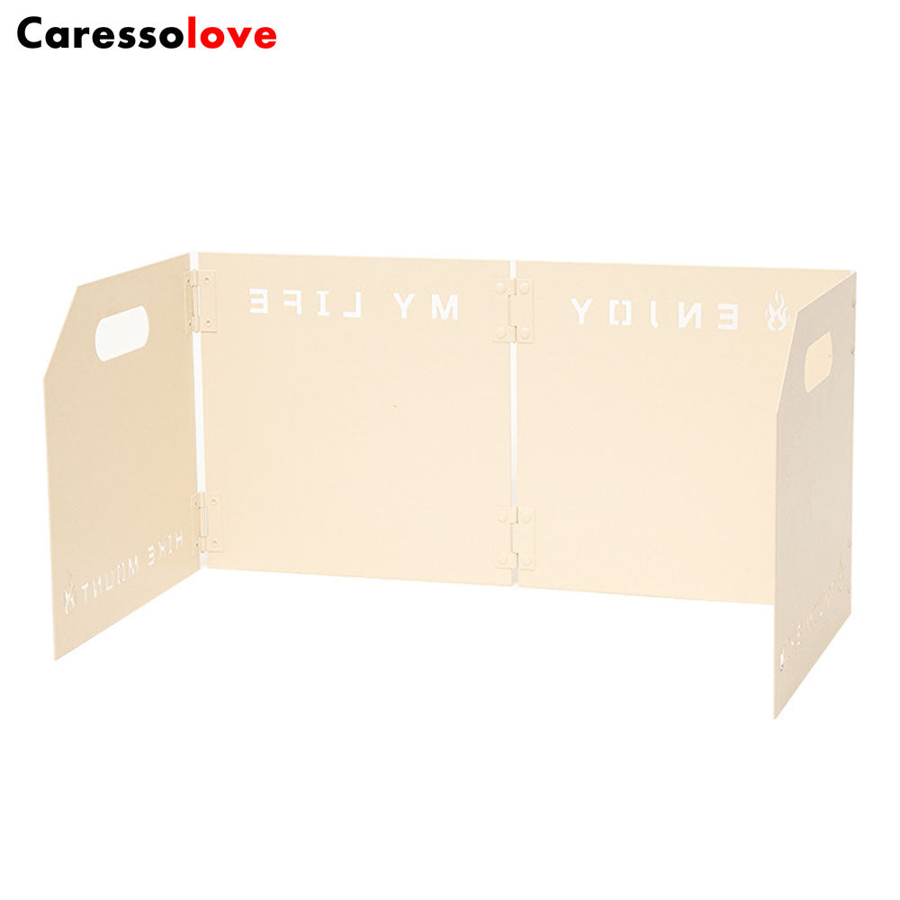 Caressolove Stove Windscreen Folding Camping Stove Windshield 4 Plates Travel Camping Windscreen Burning Protection Wind Screen for Outdoor BBQ Stove