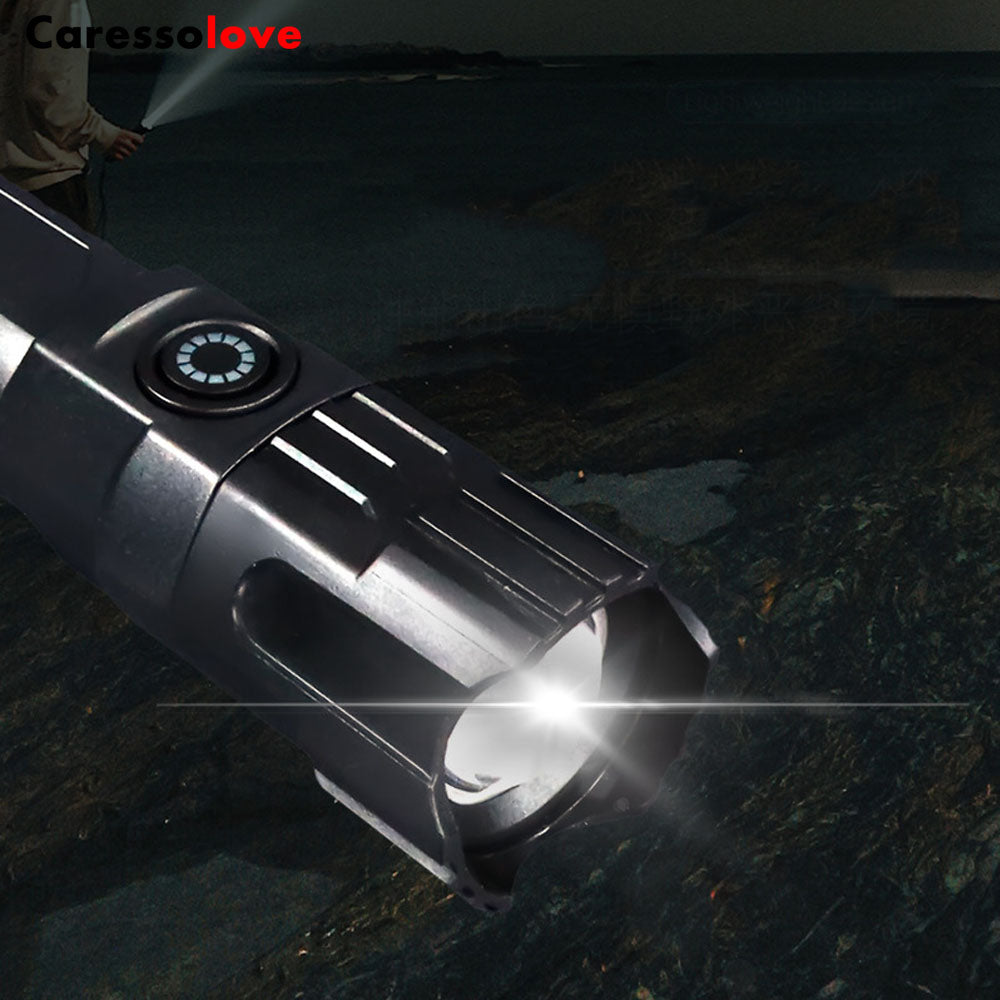 Caressolove Rechargeable LED Flashlights High Lumens, With Telescopic Zoom Super Bright Handheld Flash Light, IPX4 Waterproof Powerful Emergency Linternas for Emergencies Hiking Camping