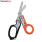 6-in-1 Foldable Emergency Scissors All Purpose Heavy Duty, Stainless Steel Collapsible Multifunction Scissors, With Strap Cutter and Glass Breaker, Outdoor Multitools Fishing Camping Shears Tools