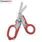 6-in-1 Foldable Emergency Scissors All Purpose Heavy Duty, Stainless Steel Collapsible Multifunction Scissors, With Strap Cutter and Glass Breaker, Outdoor Multitools Fishing Camping Shears Tools