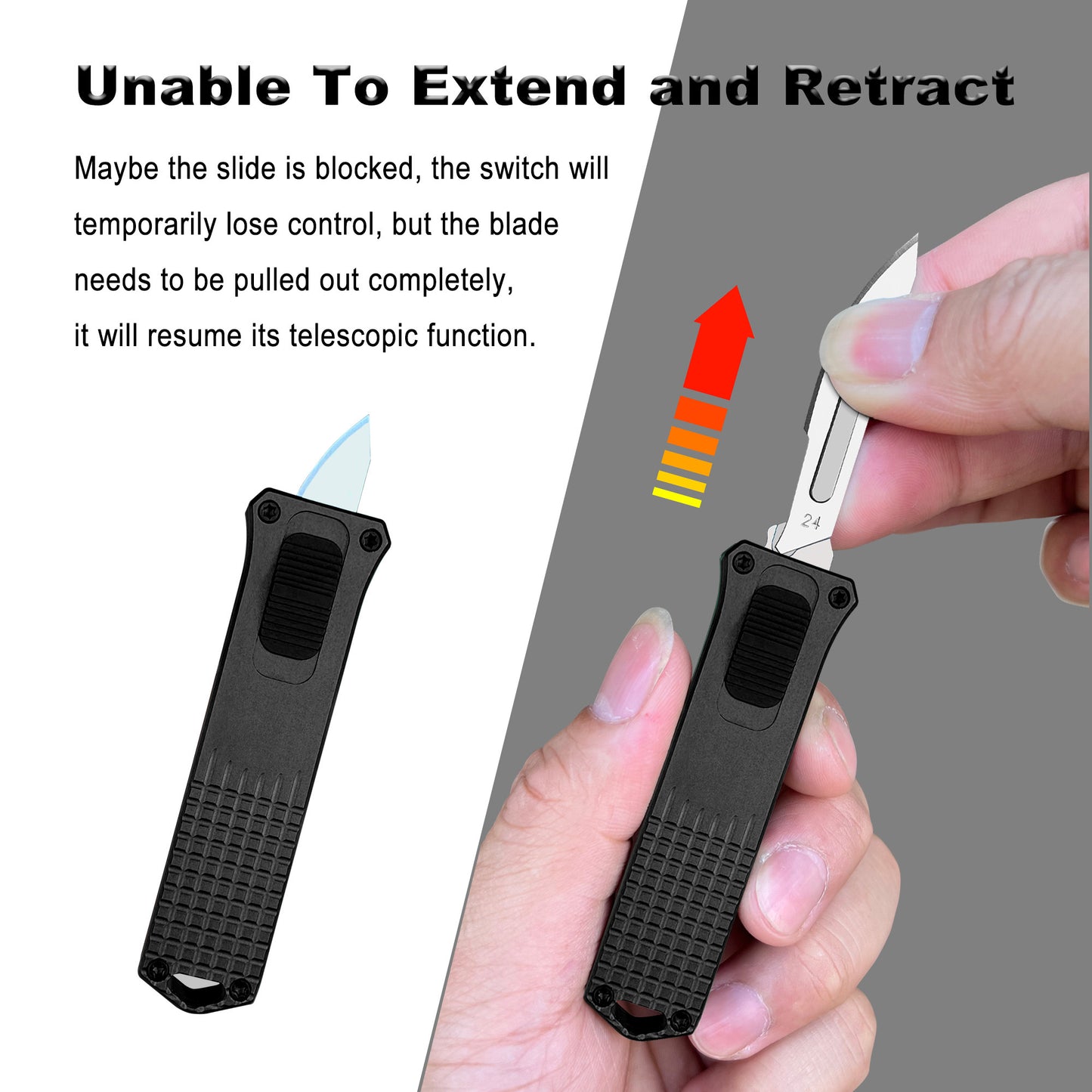 Auto Retractable Utility Knife, Automatic Scalpel Knife Double Action with 10PCS #24 Replaceable Blades, Small Cutting Tool For Arts Crafts DIY Projects
