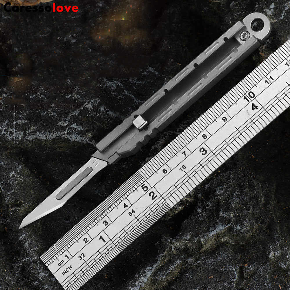 Caressolove Titanium Alloy Utility Knife,Retractable Utility Knife With,Box Cutter For Carton, Cardboard And Box