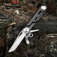Caressolove Multi Tool Pocket Knife， 8-In-1 Folding Knife, Survival Camping Knife With Fire Starter