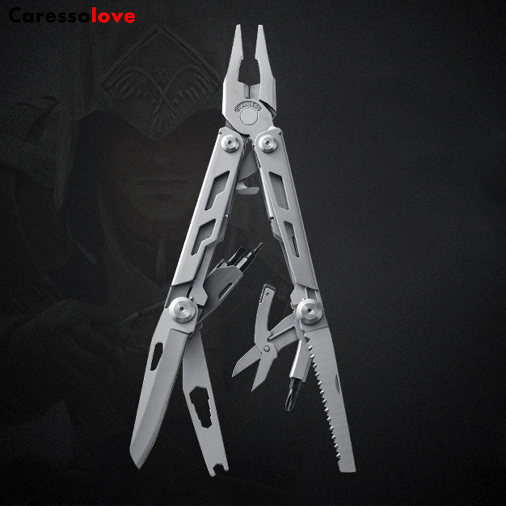 Caressolove EDC Outdoor Survival Gear Multi Tool Pliers, 14-In-1 Stainless Steel Multitool Tactical Knives For Men, Multifunctional  Pincers For Camping Travel Hiking