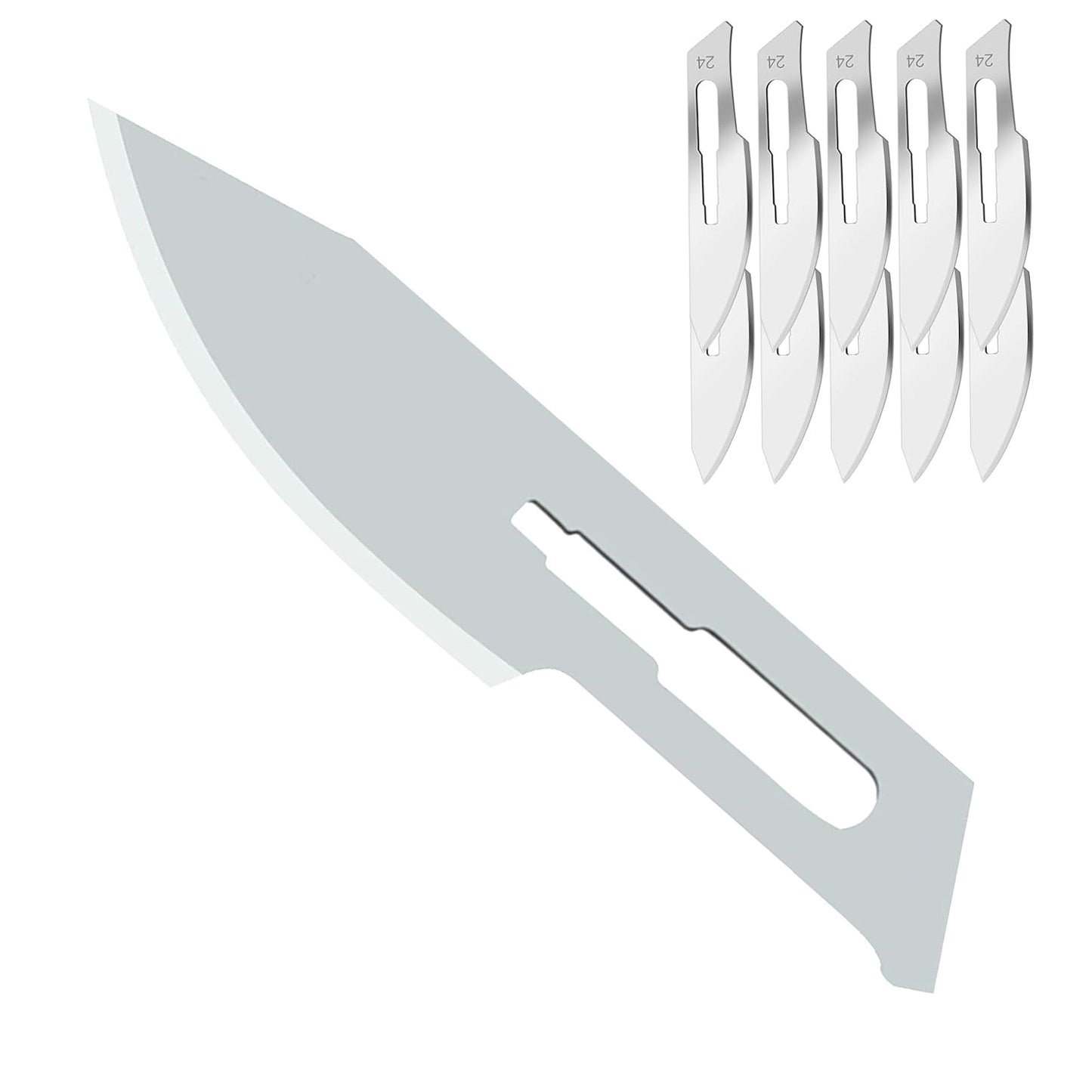 Caressolove 10PCS Scalpel Blades Sterile High Carbon Steel Dermablade, #24 #23 and 0.4mm Thick #60 Surgical Blades for Dermaplaning