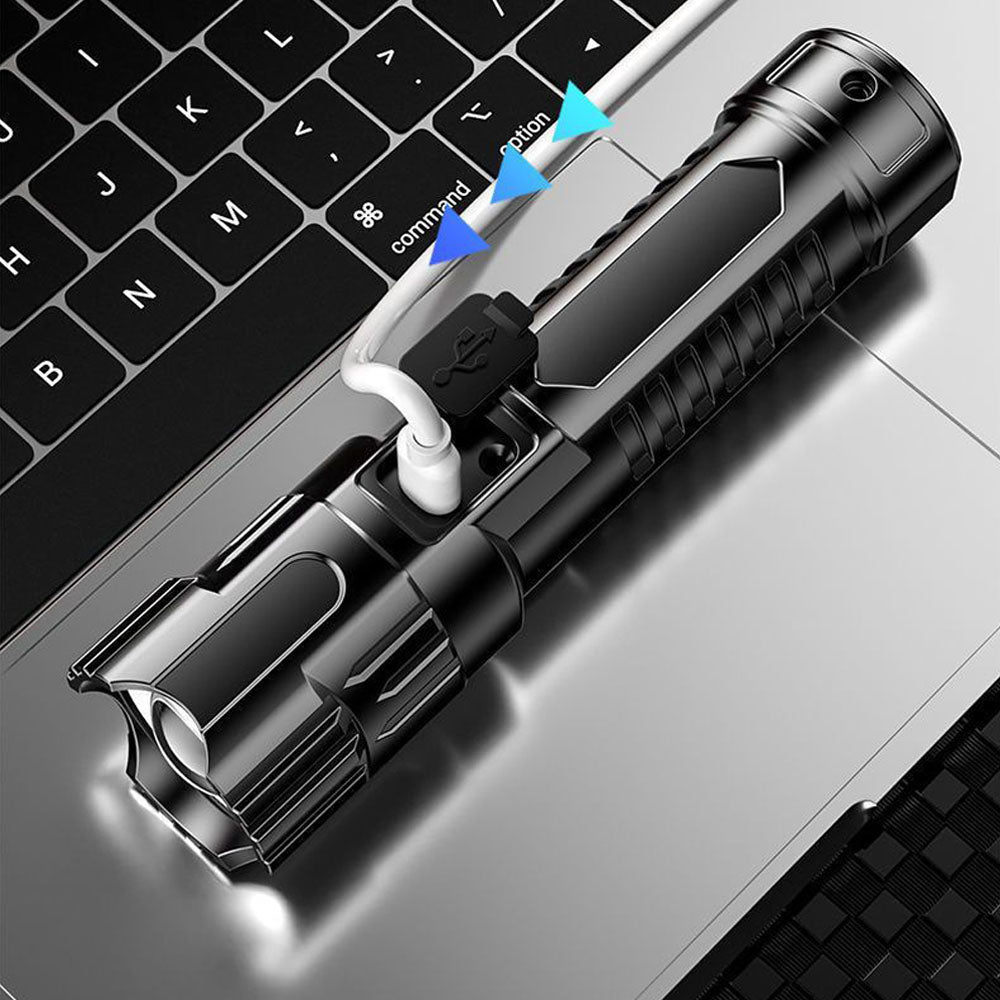 Caressolove Rechargeable LED Flashlights High Lumens, With Telescopic Zoom Super Bright Handheld Flash Light, IPX4 Waterproof Powerful Emergency Linternas for Emergencies Hiking Camping