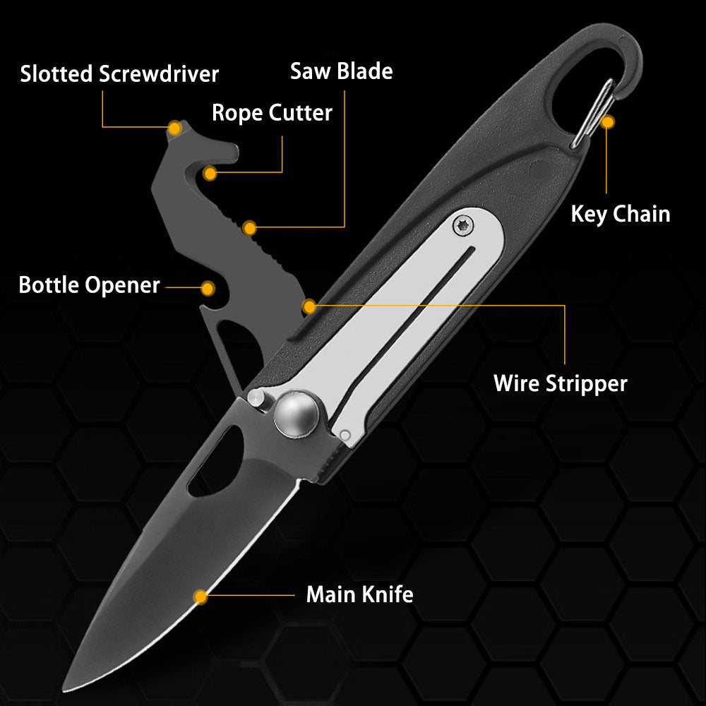 Caressolove Multifunctional Folding Pocket Knife, Everyday Carry And Outdoor Activities Multi Tool