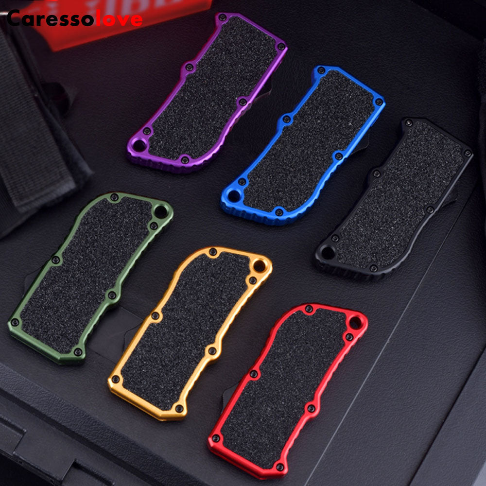 Caressolove Aluminum Alloy Box Cutters Retractable Heavy Duty Multifunctional OTF Automatic Work Knife Dismantling Express Delivery Unpacking Multi-purpose Replaceable Blades Utility Knife