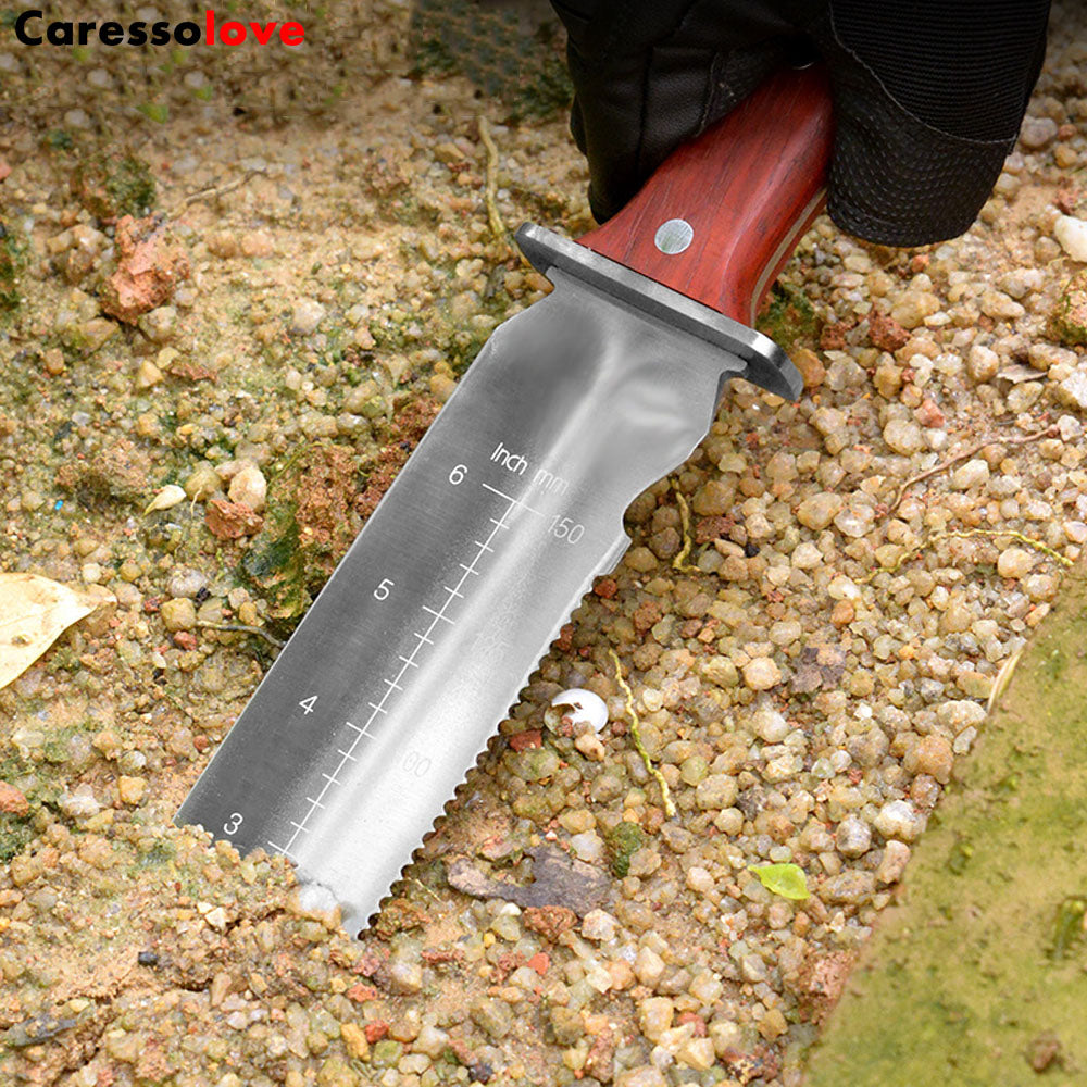 Caressolove Garden Knife Garden Tools With Sheath For Weeding, Digging, Cutting And Planting， Full-Tang Wood Handle.