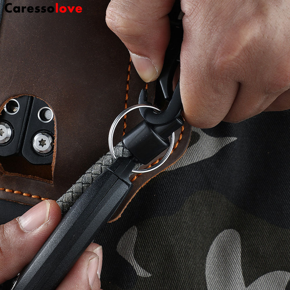 Caressolove Leather EDC Holster Multitool Sheath For Belt, Tactical Belt Accessories, Everyday Carry Retro Pocket With Keychain,