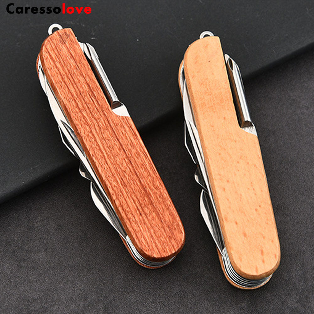 Caressolove 11-in-1 Multi Tool Folding Swiss Knife, With Screwdriver Saw Scissors Opener, Multifunction Pocket Knife Set For Household, Outdoor Camping Hiking Survival Army Knife