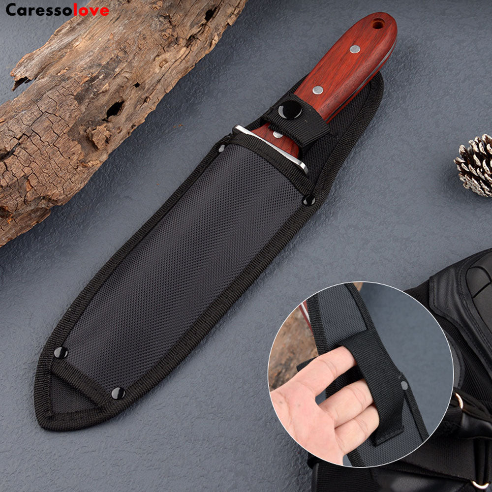 Caressolove Garden Knife Garden Tools With Sheath For Weeding, Digging, Cutting And Planting， Full-Tang Wood Handle.