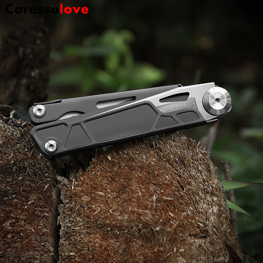 Caressolove Folding Pocket Knife,5-in-1 Stainless Steel Multitool Knife，Survival Tools With Scissors,For Camping, Hiking, Survival