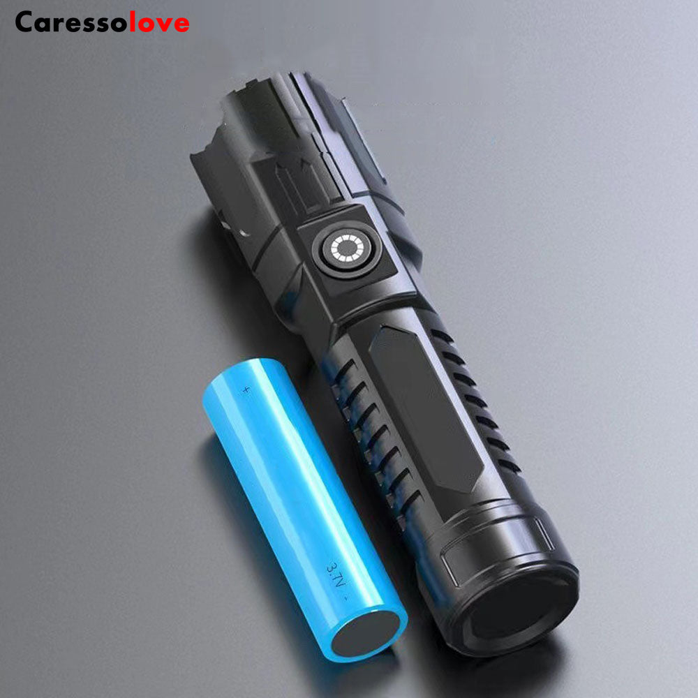 Caressolove Rechargeable LED Flashlights High Lumens, With Telescopic Zoom Super Bright Handheld Flash Light, IPX4 Waterproof Powerful Emergency Linternas for Emergencies Hiking Camping