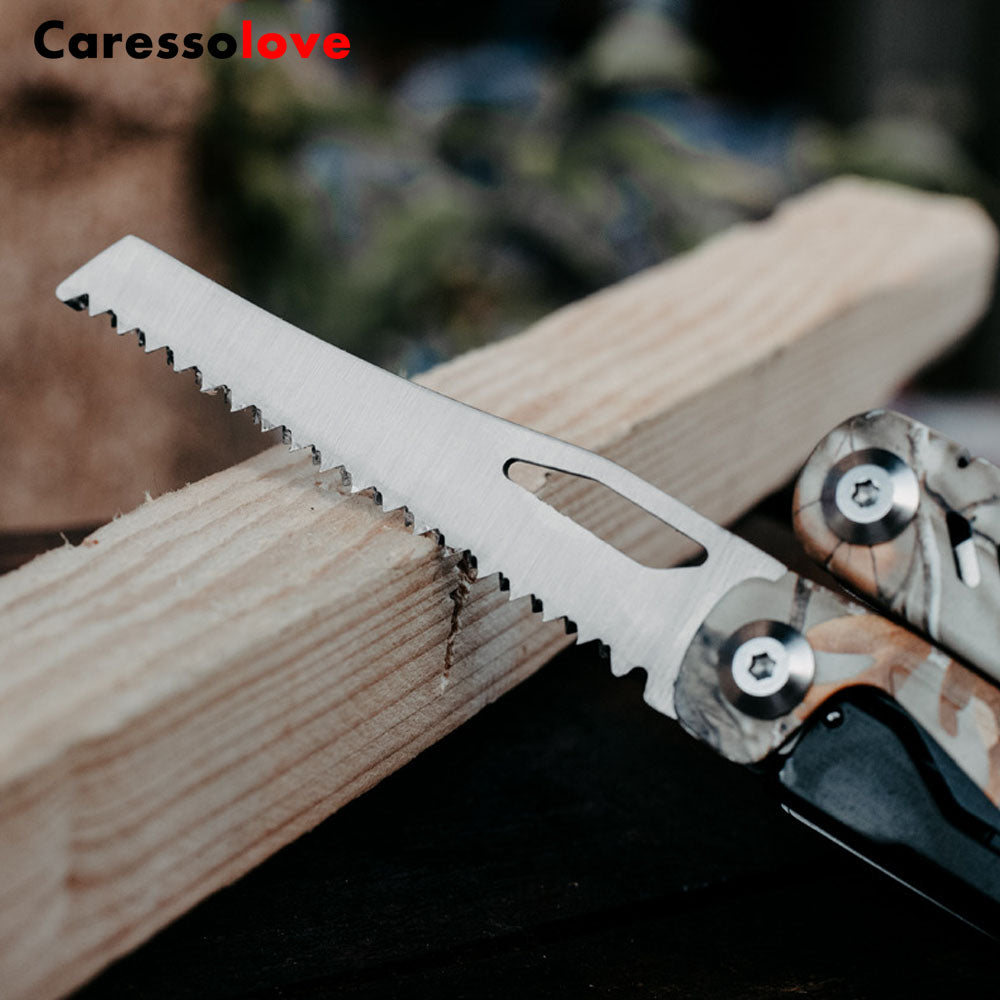 Caressolove Multifunctional Pliers Outdoor Folding Needle Nose Pliers Stainless Steel Multifunctional Tool Pliers With Nylon Sheath