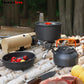 Caressolove Outdoor Camping Cookware Set With Pot Pan And Kettle, Portable Cookware Set for Picnic, Winterial Camping Cookware And Pot Set Survival Cooking Gear, Lightweight 3pcs Camping Cookware Mess Kit