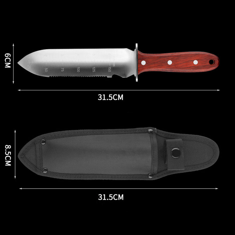 Caressolove Garden Knife Garden Tools With Sheath For Weeding, Digging, Cutting And Planting， Full-Tang Wood Handle.