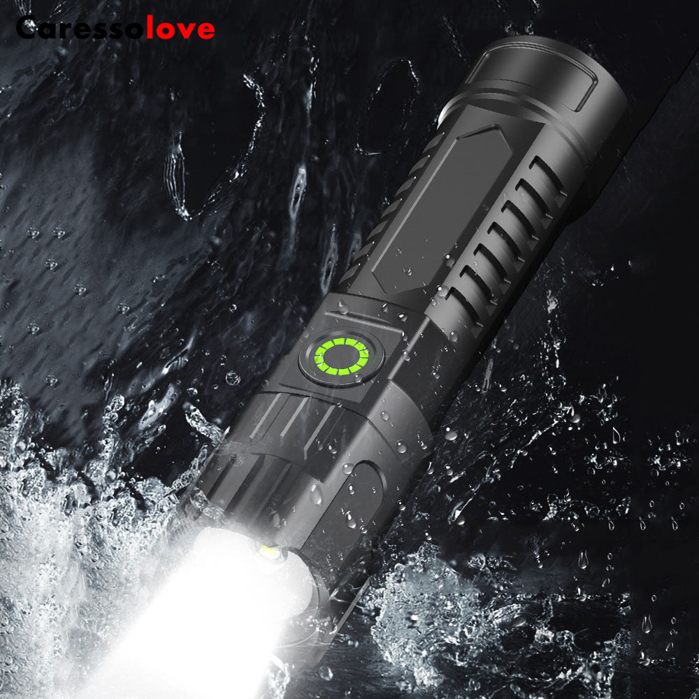 Caressolove Rechargeable LED Flashlights High Lumens, With Telescopic Zoom Super Bright Handheld Flash Light, IPX4 Waterproof Powerful Emergency Linternas for Emergencies Hiking Camping