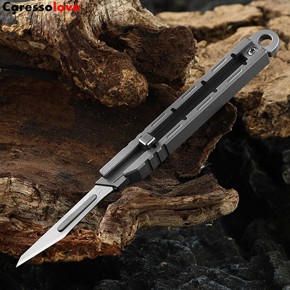 Caressolove Titanium Alloy Utility Knife,Retractable Utility Knife With,Box Cutter For Carton, Cardboard And Box