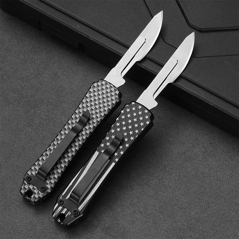 Caressolove Automatic Utility Knife, Auto Box Cutter with 10PCS Scalpel Blades, Retractable Razor Blades Pocket Knife