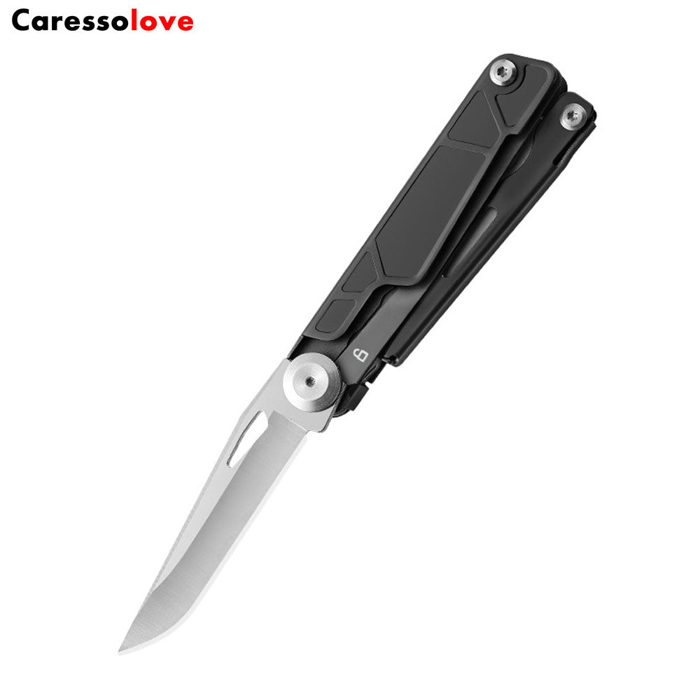Caressolove Folding Pocket Knife,5-in-1 Stainless Steel Multitool Knife，Survival Tools With Scissors,For Camping, Hiking, Survival
