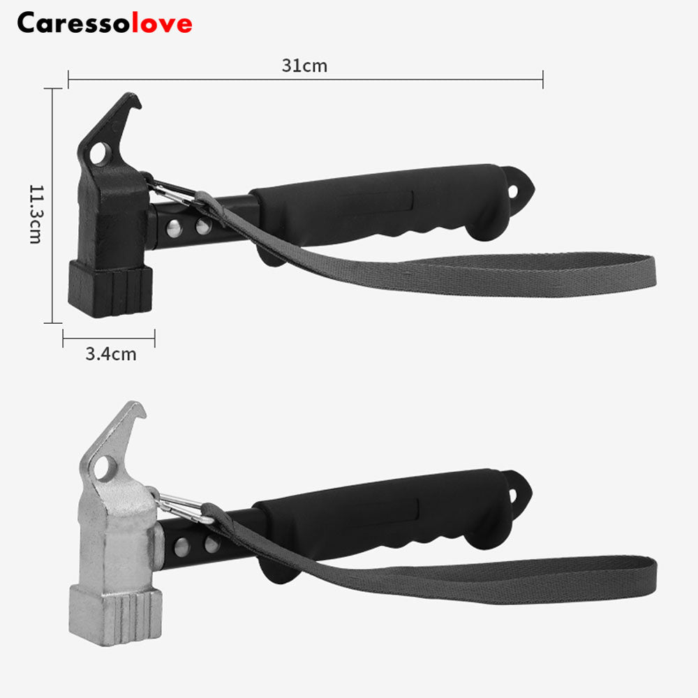 Caressolove Camping Tent Stake Hammer With Tent Stake Remover - Rubber Covered Handle & Holding Strap