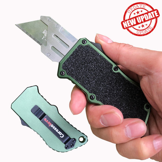 Caressolove Automatic Utility Knife, 2nd Generation Automatic Box Cutter, Auto Razor Blade Cutter