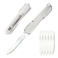 Automatic Scalpel Pocket Knife, Small Auto Retractable Knife Push Button, 5PCS #60 Mini Razor Blades Utility Knife, EDC Replaceable Blade Box Cutter with Clip
