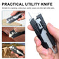 Caressolove 9-in-1 Mini Utility Knife Multitool For Household and Outdoor, Multipurpose Keychain EDC Pocket Knife, Small Replaceable Razor Blade Box Cutter With Clip and 10PCS SK5 Blades