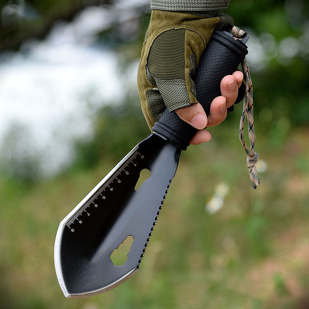 Caressolove Gardening Tools,Multifunctional Gardening Tactical Shovel Survival Digging Trowel, Light Weight Serrated Edge Digger with Sheath