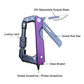 Caressolove EDC Carabiner For Men, 6-In-1 Outdoor Multitool Carabiner Pocket Knife, Multifunctional Survival Keychain With Saw, Screwdriver, Window Breaker, Tactical Gear for Camping Hiking