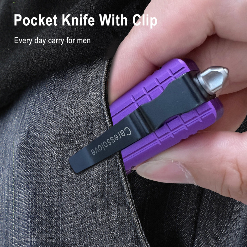 Caressolove Automatic Scalpel Knife, Safety Auto Knife Push Button, EDC Double Action Razor Blade Utility Knife, With 10pcs #24 Replaceable Blade Self Retractable Pocket Knives For Men and Women