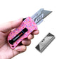Caressolove Pink Automatic Utility Knife, Safety Heavy Duty Auto Retractable Box Cutter, Replaceable Razor Blade Knives