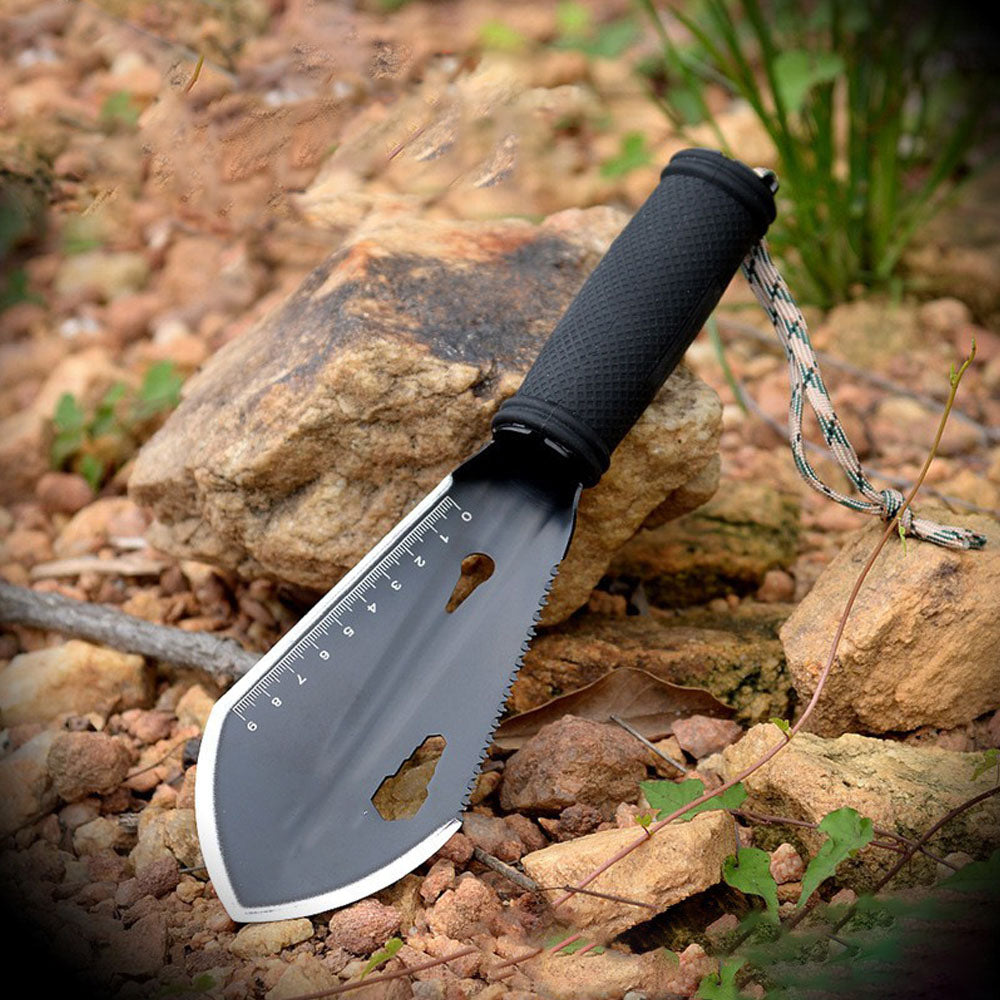 Caressolove Gardening Tools,Multifunctional Gardening Tactical Shovel Survival Digging Trowel, Light Weight Serrated Edge Digger with Sheath