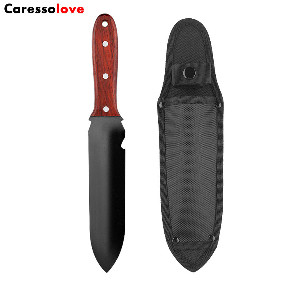 Caressolove Garden Knife Garden Tools With Sheath For Weeding, Digging, Cutting And Planting， Full-Tang Wood Handle.