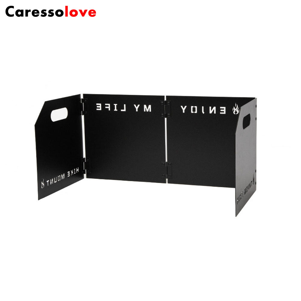 Caressolove Stove Windscreen  Folding Camping Stove Windshield 4 Plates Travel Camping Windscreen Burning Protection Wind Screen for Outdoor BBQ Stove